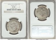 Republic 2-Piece Lot of Certified Assorted Issues NGC, 1) 5 Decimos 1878/4 - XF40, Medellin mint, KM161.1. 2) 20 Centavos 1938/1 - AU55, KM197. Sold a...