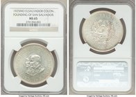 Republic "Founding of San Salvador" Colon 1925-Mo MS65 NGC, Mexico City mint, KM131. Reported mintage: 2,000. Commemorates the 400th anniversary of th...