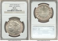 Republic 5 Francs 1870-A MS62 NGC, KM818.1. Ceres Head with no motto type. Fully struck with light golden tone. A highly demanded issue in mint state....