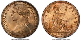 Victoria Penny 1863 MS64 Red and Brown PCGS, KM749.2, S-3954. Fully struck, displaying satin fields, scattered carbon spots. 

HID09801242017
