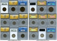 21 Piece Lot of Certified Assorted Issues ANACS, 1) Free State 1/2 Penny 1933 - MS62 Brown ANACS, KM2 2) Republic 1/2 Penny 1942 - XF40 ANACS, KM10 3)...