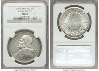 Papal States. Pius IX 5 Lire Anno XXIV (1870)-R MS60 NGC, Rome mint, KM1385. White untoned surfaces, hairlines consistent with grade. 

HID09801242017