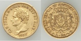 Sardinia. Carlo Felice gold 20 Lire 1827 (Eagle)-L XF, Turin mint, KM118.1. 21.1mm. 6.41gm. AGW 0.1866 oz. 

HID09801242017