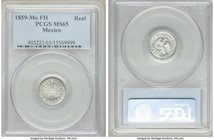 Republic Real 1859 Mo-FH MS65 PCGS, Mexico City mint, KM372.8. Brilliant prooflike fields with frosted devices.

HID09801242017