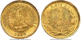 Republic gold Peso 1890 Go-R MS63+ NGC, Guanajuato mint, KM410.3.

HID09801242017