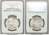 Nicholas II Rouble 1913-BC MS61 NGC, St. Petersburg mint, KM-Y70. Issued for the 300th anniversary of the Romanov Dynasty. 

HID09801242017