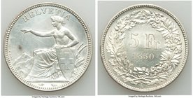 Confederation 5 Francs 1850-A UNC (cleaned), Paris mint, KM11. 37.3mm. 25.03gm. 

HID09801242017
