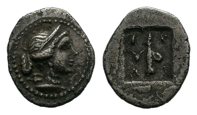 IONIA, Teos. Circa 394-300 BC. AR Triobol 

Condition: Very Fine

Weight: 0.82 g...