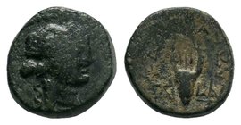 IONIA. Ae (Circa 330-285 BC). 

Condition: Very Fine

Weight: 3.22 gr
Diameter: 14 mm