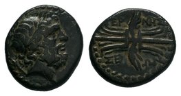 Pisidia, Termessos Æ21. 1st C. BC. Laureate head of Zeus 


Condition: Very Fine

Weight: 5.66 gr
Diameter: 19 mm