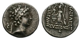 Kings of Cappadocia, Ariarathes VII (116-101), Drachm, c. 108 BC AR 


Condition: Very Fine

Weight: 4.15 gr
Diameter: 18 mm
