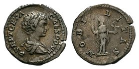 Geta, as Caesar, AR Denarius. Rome, AD 200-202. NOBILITAS

Condition: Very Fine

Weight: 3.05 gr
Diameter: 19 mm