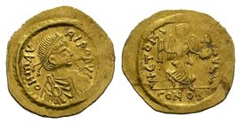 Maurice Tiberius AD 582-602. Struck AD 583-602. Constantinople Semissis AV

Condition: Very Fine

Weight: 2.11 gr
Diameter: 19 mm