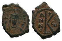 Maurice Tiberius. A.D. 582-602. AE HAlf follis

Condition: Very Fine

Weight: 5.27 gr
Diameter: 23 mm