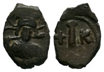 Tiberius III (698–705), Follis, Ae.

Condition: Very Fine

Weight: 4.48 gr
Diameter: 14 mm