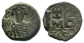 HERACLIUS with HERACLIUS CONSTANTINUS 613-638. AE.

Condition: Very Fine

Weight: 9.03 gr
Diameter: 20 mm