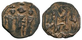 ARAB-BYZANTINE: Three Standing Figures, ca. 640s, AE fals, CON

Condition: Very Fine

Weight: 3.25 gr
Diameter: 22 mm