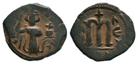 ARAB-BYZANTINE: Standing imperial Figure, Time of the Rashidun. circa AH 19-39 / AD 641-660s

Condition: Very Fine

Weight: 3.14 gr
Diameter: 22 mm