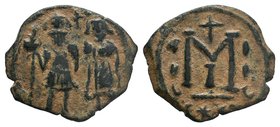 ARAB-BYZANTINE: Standing imperial Figure, Time of the Rashidun. circa AH 19-39 / AD 641-660s

Condition: Very Fine

Weight: 3.52 gr
Diameter: 24 mm