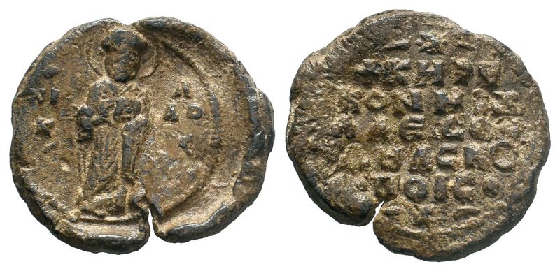Lead seal of Kerykos (11th/12th cent.)
Obverse: Saint Nicholaos full-size, facia...