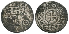 CAROLINGIANS. Charles le Simple (the Simple). As Charles IV, King of West Francia, 898-922. AR Denier (22mm, 1.50 g, 6h). Metallum (Melle) mint. + CΛR...
