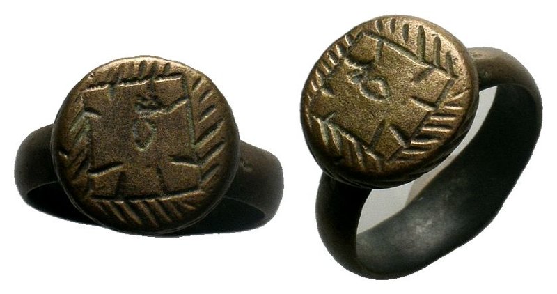 Medieval Crusaders Era Lovely Bronze Ring .

Condition: Very Fine

Weight: 8.47 ...