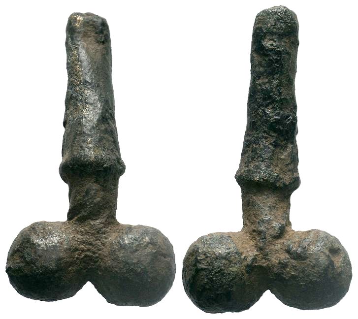 Ancient Roman Bronze Legionary Fertility Pendant / Phallus

Condition: Very Fine...