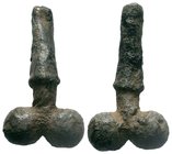 Ancient Roman Bronze Legionary Fertility Pendant / Phallus

Condition: Very Fine

Weight: 16.06 gr
Diameter: 39.44 mm
