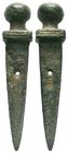 Ancient Roman Large gladius / sword pendant - Military amulet. C. 1st / 3th AD.

Condition: Very Fine

Weight: 10.47 gr
Diameter: 52.62 mm