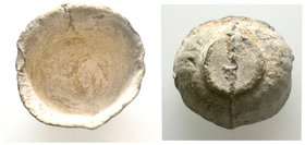 Byzantine Lead Bowl, 7th - 11th C. AD.

Condition: Very Fine

Weight: 41.44 gr
Diameter: 23.56 mm