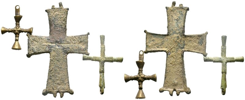 3x Wearable Byzantine Cross Pendants, 7th - 11th C. AD.

Condition: Very Fine

W...