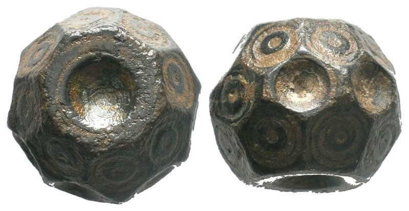 Byzantine bronze barrel weight with ring and dot motifs

Condition: Very Fine

W...
