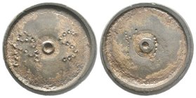 Byzantine bronze Weight, 7th - 11th C. AD.

Condition: Very Fine

Weight: 26.34 gr
Diameter: 28.84 mm