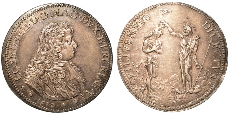 FIRENZE. Cosimo III de Medici (1680-1723) - Piastra 1678. Busto a testa nuda e c...