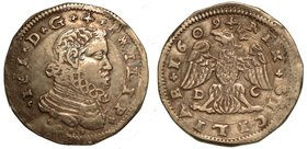 MESSINA. Filippo III di Spagna (1598-1621).
 - Da 4 tarì 1609. Busto a testa nuda a d.. R/ Aquila coronata, ai lati D-C. Spahr 21.
MIR. 345/1.
 g. ...