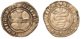 MILANO.
 Gian Galeazzo Visconti (II periodo: 1395-1402) –
Sesino o mezzo soldo.
Croce perlata. R/ Biscia affiancata dalle iniziali G – Z
 Crippa 1...