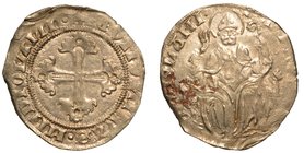 MILANO. Repubblica Ambrosiana (1447-1450)- Grosso. Grosso. Croce fiorata. R/ S. Ambrogio in cattedra, con staffile e pastorale. Crippa 2.
g. 2,20
 a...