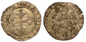 MILANO. Repubblica Ambrosiana (1447-1450) – Grosso. Croce fiorata. R/ S. Ambrogio in cattedra, con staffile e pastorale.
Crippa 2.
 g. 2,26
 arg
M...