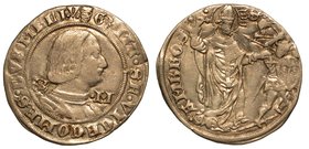 MILANO. Galeazzo Maria Sforza (1466-1476) – Grosso da 4 soldi. Busto a d. corazzato; ai lati, le lettere G3 – M.
 R/ Sant’Ambrogio, mitrato e nimbato...