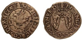MILANO. Galeazzo Maria Sforza (1466-1476) – Grosso da 4 soldi. Busto a d. corazzato; ai lati, le lettere G3 – M.
 R/ Sant’Ambrogio, mitrato e nimbato...