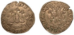 MILANO.
Francesco II Sforza (1522-1535) - Semprevivo da 10 soldi. Tre monticelli con piante di semprevivo, in basso nastro con il motto MIT ZAIT. R/ ...