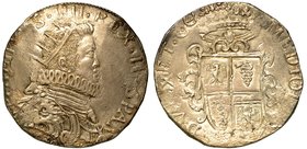 MILANO.
 Filippo IV di Spagna (1621-1665) -
Ducatone 1630. Busto a d. con testa radiata, corazzato, con manto legato dietro la spalla d. e goletta c...