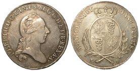MILANO.
 Giuseppe II d'Asburgo-Lorena (1780-1790) - Monetazione di tipo lombardo.
 Scudo 1784.
 Testa a d. laureata. R/ Stemma ovale coronato, inqu...