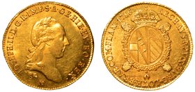 MILANO.
 Giuseppe II d'Asburgo-Lorena (1780-1790) - Monetazione di tipo imperiale.
Sovrano 1786.
Testa a d. laureata.
 R/ Stemma ovale d’Austria, ...