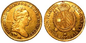 MILANO.
 Giuseppe II d'Asburgo-Lorena (1780-1790) - Monetazione di tipo imperiale. Sovrano 1789. Busto laureato a d.
R/ Stemma coronato. Crippa 13/F...