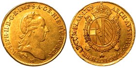 MILANO.
 Giuseppe II d'Asburgo-Lorena (1780-1790) - Monetazione di tipo imperiale. Sovrano 1789.
Testa a d. laureata.
 R/ Stemma ovale d’Austria, s...