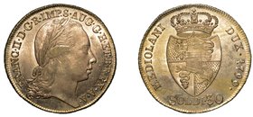 MILANO.
Restaurazione Asburgica degli Austro-Russi (1799-1800). Francesco II d’Asburgo-Lorena: monetazione di tipo lombardo – Soldi 30
1799. Testa l...