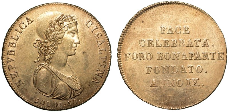 MILANO. Repubblica Cisalpina (secondo periodo: 1800-1802). Soldi 30 A.IX/1801. B...