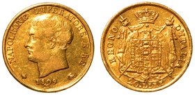 MILANO. Napoleone I (1805-1814) -
20 lire 1809. Testa nuda a s. R/ Aquila imperiale francese caricata dello stemma del Regno d’Italia; dietro, manto ...