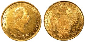 MILANO. Francesco I d'Asburgo-Lorena (1815-1835). Monetazione per il Regno Lombardo-Veneto coniata a Milano.
 Sovrana 1831. Testa a d. laureata. R/ A...